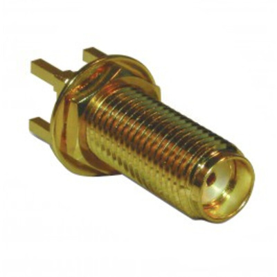 Amphenol RF, jack PCB Mount SMA Connector, 50Ω, Solder Termination, Straight Body