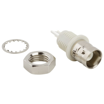 Amphenol RF BNC Series, jack Panel Mount BNC Connector, 50Ω, Solder Termination, Straight Body