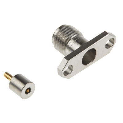 Cinch SMK Series, jack Flange Mount SMA Connector, 50Ω, Solder Termination, Straight Body