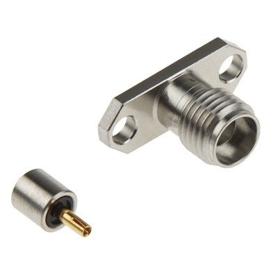 Cinch SMK Series, jack Flange Mount SMA Connector, 50Ω, Solder Termination, Straight Body