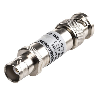 50Ω RF Attenuator Straight BNC Connector BNC Plug to BNC Socket 10dB, Operating Frequency 0 → 1GHz