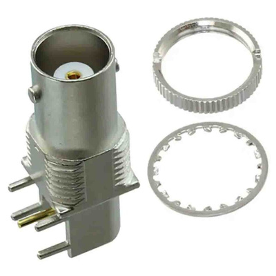 Samtec BNC Series, jack Through Hole BNC Connector, 50Ω, Through Hole Termination, Right Angle Body