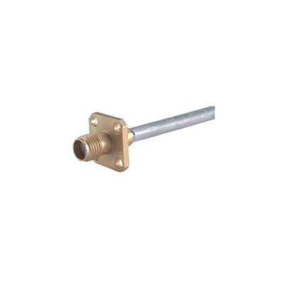 Huber+Suhner 25_SMA-50-3-15/111_NE Series, jack Flange Mount SMA Connector, 50Ω, Solder Termination, Straight Body