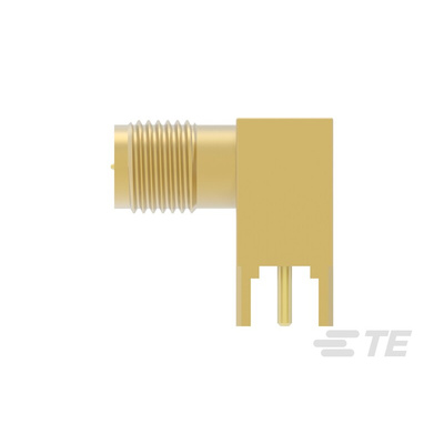 TE Connectivity, Plug Cable Mount SMA Connector, Solder Termination, Right Angle Body