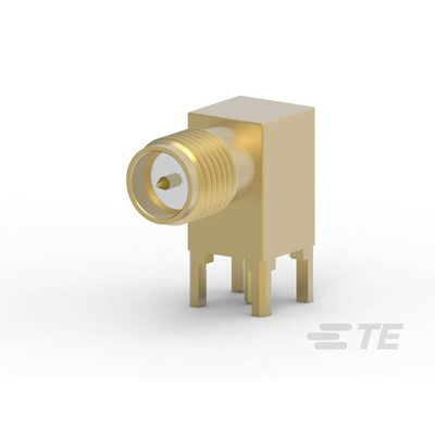 TE Connectivity, Plug Cable Mount SMA Connector, Solder Termination, Right Angle Body