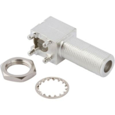 Amphenol RF 531-40047-3 Series, jack PCB Mount F Connector, 75Ω, Through Hole Termination, Right Angle Body
