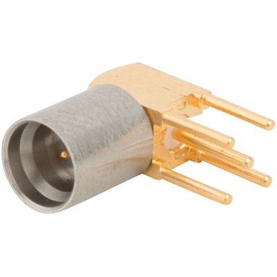 Amphenol RF SMP-MSLD-PCT-6 Series, jack PCB Mount SMP Connector, 50Ω, Right Angle Body
