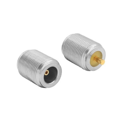 Bulgin, jack Snap Pin Mount Circular Coaxial Connector, Jack Screw Termination, Straight Body