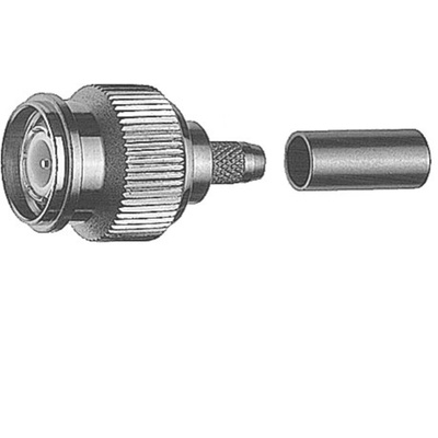 Telegartner Plug Cable Mount TNC Connector, Crimp Termination, Straight Body