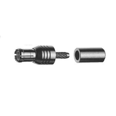 Telegartner Plug Cable Mount MCX Connector, Crimp Termination, Straight Body