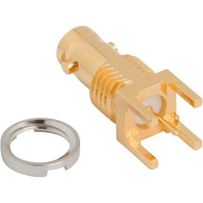 Amphenol RF HD-BNC Series, jack Bulkhead HD-BNC Connector, Solder Termination, Straight Body