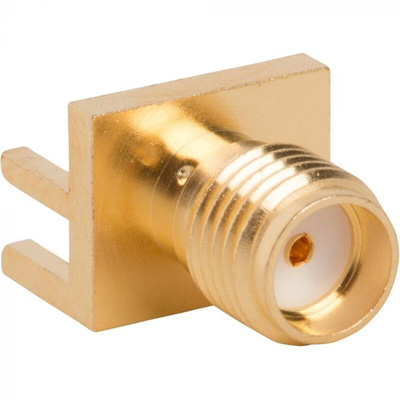 Amphenol RF, jack End Launch SMA Connector, Solder Termination, Straight Body