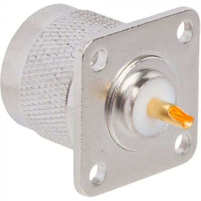 Amphenol RF Plug Panel Mount N Connector, Solder Termination, Straight Body