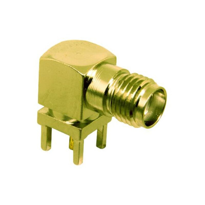 TE Connectivity, jack PCB Mount SMA Connector, Through Hole Termination, Right Angle Body