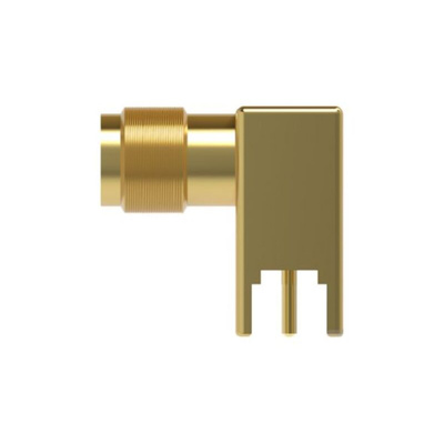 TE Connectivity 5-1814400 Series Socket Board Mount Coaxial PCB Connector, Solder, Through Hole Termination, Right
