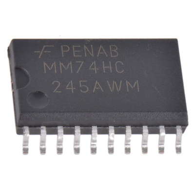 ON Semiconductor MM74HC245AWMX, 18 Bus Transceiver, 8-Bit Non-Inverting CMOS, 20-Pin SOIC