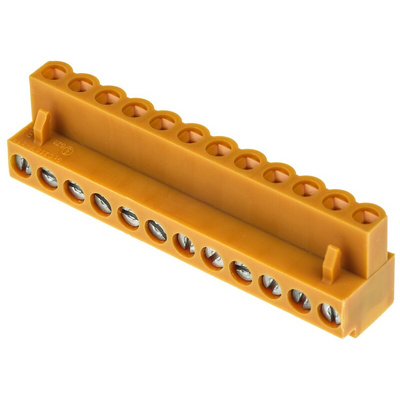 Weidmuller Barrier Strip, 12 Contact, 5.08mm Pitch, 1 Row, 14A, 400 V, Screw Down Termination