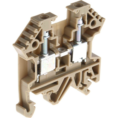 RS PRO Beige DIN Rail Terminal Block, 0.2 → 4mm², Screw Termination