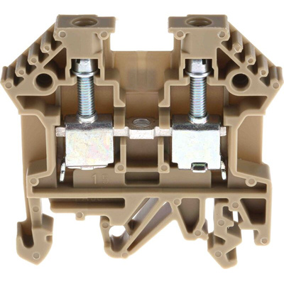 RS PRO Beige DIN Rail Terminal Block, 0.2 → 4mm², Screw Termination