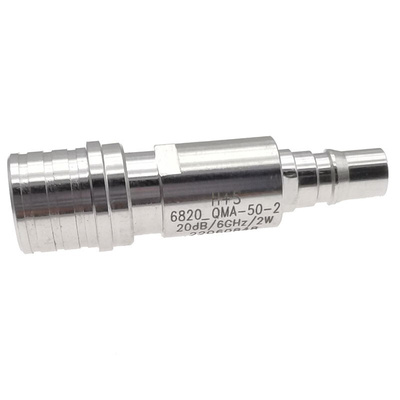 RF Attenuator Straight Coaxial Connector QMA Plug to QMA Jack 3dB, Operating Frequency 6GHz