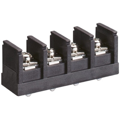 Osada Barrier Strip, 4 Contact, 9mm Pitch, 2 Row, 100A, 600 V, Female Gender, Solder Termination