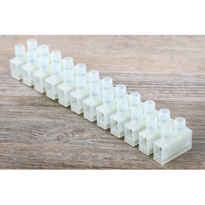 RS PRO Non-Fused Terminal Block, 12-Way, 41A, 4 mm² Wire, Screw Down Termination