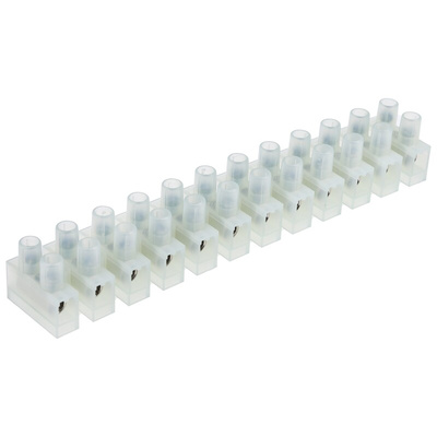RS PRO Non-Fused Terminal Block, 12-Way, 41A, 4 mm² Wire, Screw Down Termination