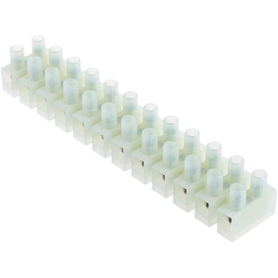 RS PRO Non-Fused Terminal Block, 12-Way, 24A, 2.5 mm² Wire, Screw Down Termination
