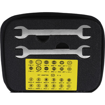 RS PRO RF Connector Kit RF Coaxial Inter Series Adapter Kit 2 x Spanners & is Supplied in a Zip-Up Soft Case, 30 RF