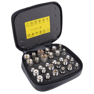 RS PRO RF Connector Kit RF Coaxial Inter Series Adapter Kit 30 RF Coaxial Adapters for Interconnecting BNC, UHF, Mini