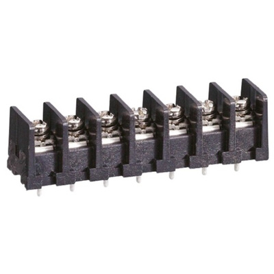 Sato Parts Barrier Strip, 7 Contact, 7.62mm Pitch, 1 Row, 10A, 250 V, Solder Termination