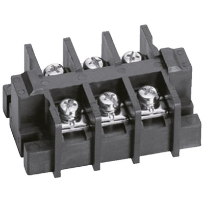 Sato Parts Barrier Strip, 15mm Pitch, 60A, 600 V, Screw Down Termination