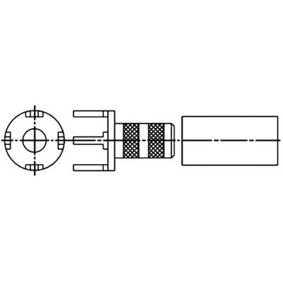Amphenol RF Straight RF Terminator, PCB Mount, RG178 B/U, RG196 A/U
