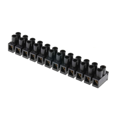 RS PRO Terminal Strip, 12-Way, 24A, 2.5 mm² Wire, Screw Termination