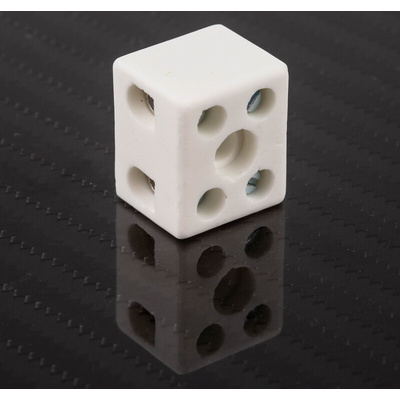 RS PRO Non-Fused Terminal Block, 2-Way, 32A, 12 AWG Wire, Screw Down Termination