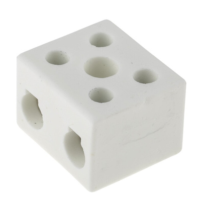 RS PRO Non-Fused Terminal Block, 2-Way, 76A, 6 AWG Wire, Screw Down Termination