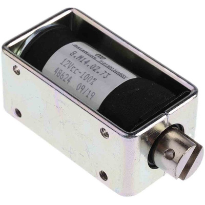 Mecalectro Linear Solenoid, 12 V dc, 2 → 8N, 57.7 x 32 x 25.4