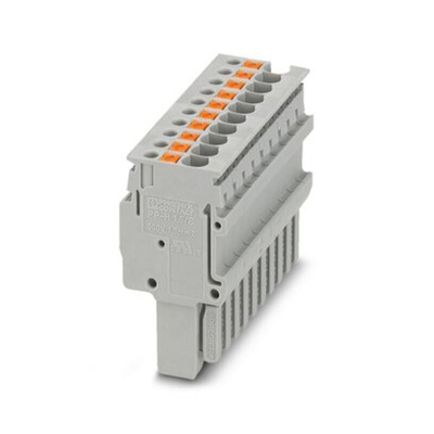 Phoenix Contact PP-H 1.5/S/10 Series Terminal Plug for Use with Din Rail, 17.5A