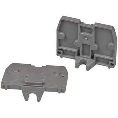 Wago 869 Series End Plate with M4 Mounting Flange for Use with 869 Series Terminal Blocks