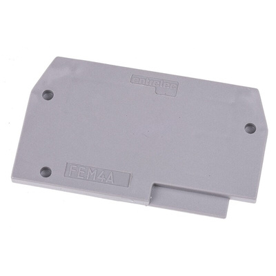 Entrelec FEM Series End Cover for Use with DIN Rail Terminal Blocks