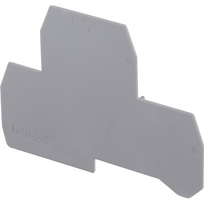 Entrelec FEM Series End Cover for Use with DIN Rail Terminal Blocks