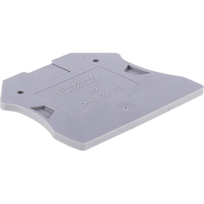 Phoenix Contact D-UT 2.5/10 Series End Cover for Use with DIN Rail Terminal Blocks