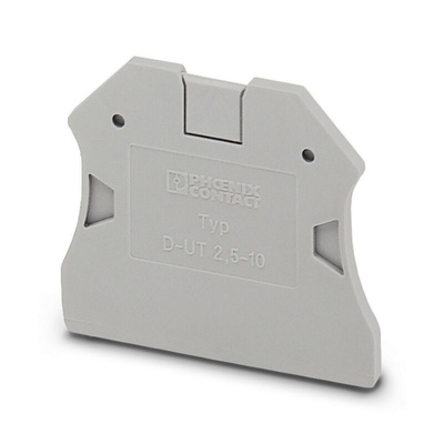 Phoenix Contact D-UT 2.5/10 Series End Cover for Use with DIN Rail Terminal Blocks