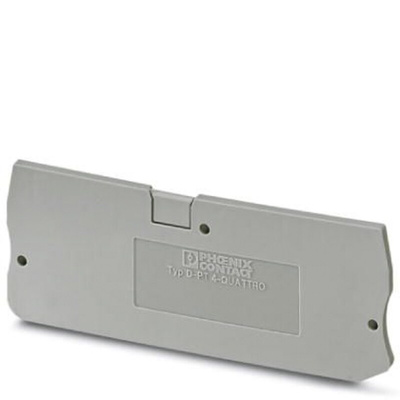 Phoenix Contact D-PT 4-QUATTRO Series End Cover for Use with DIN Rail Terminal Blocks