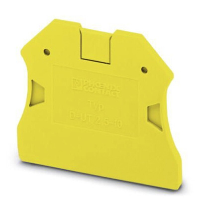 Phoenix Contact D-UT 2.5/10 YE Series End Cover for Use with Modular Terminal Block