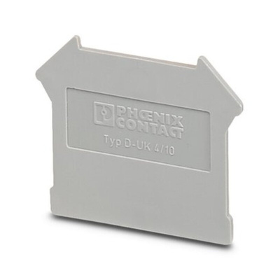 Phoenix Contact D-UK 4/10-NS 35 Series End Cover for Use with DIN Rail Terminal Blocks