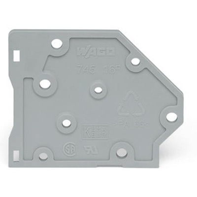 Wago 745 Series End Plate for Use with Terminal Block, CSA