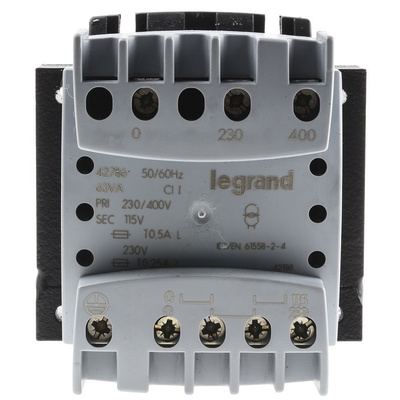 Legrand 63VA Control Panel Transformers, 230V ac, 400V ac Primary 1 x, 115V ac, 230V ac Secondary