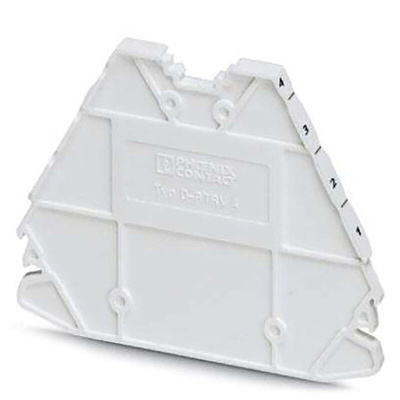 Phoenix Contact D-PTRV 4 WH 4-1 Series End Cover for Use with DIN Rail Terminal Blocks
