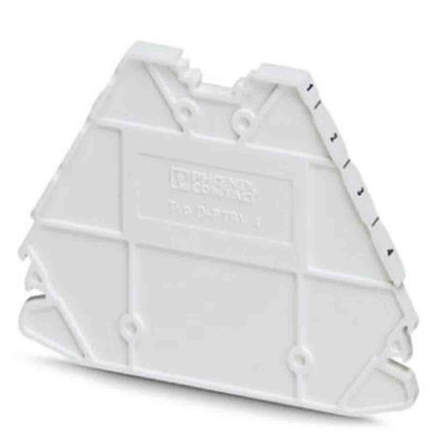 Phoenix Contact D-PTRV 4 WH Series End Cover for Use with DIN Rail Terminal Blocks